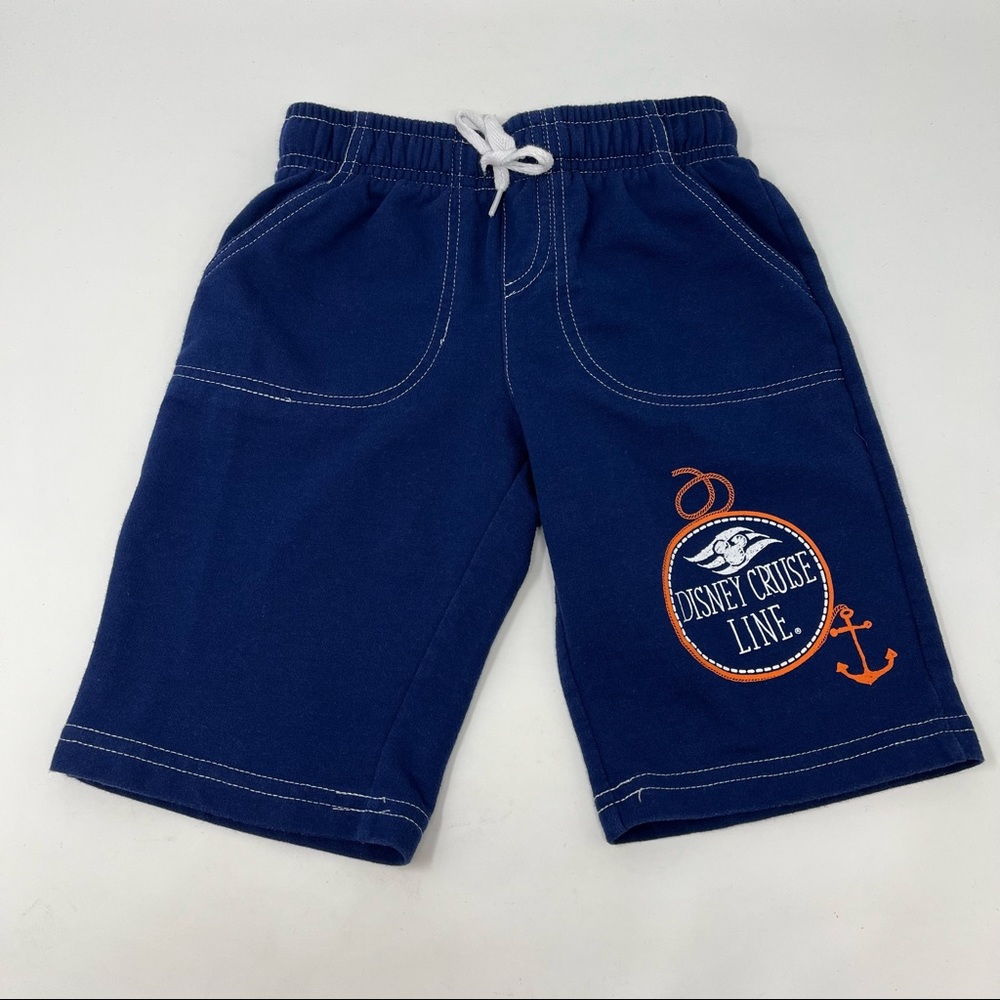 Disney Cruise Line Child Boy Shorts XXS Navy Blue Orange Anchor Pull On DCL